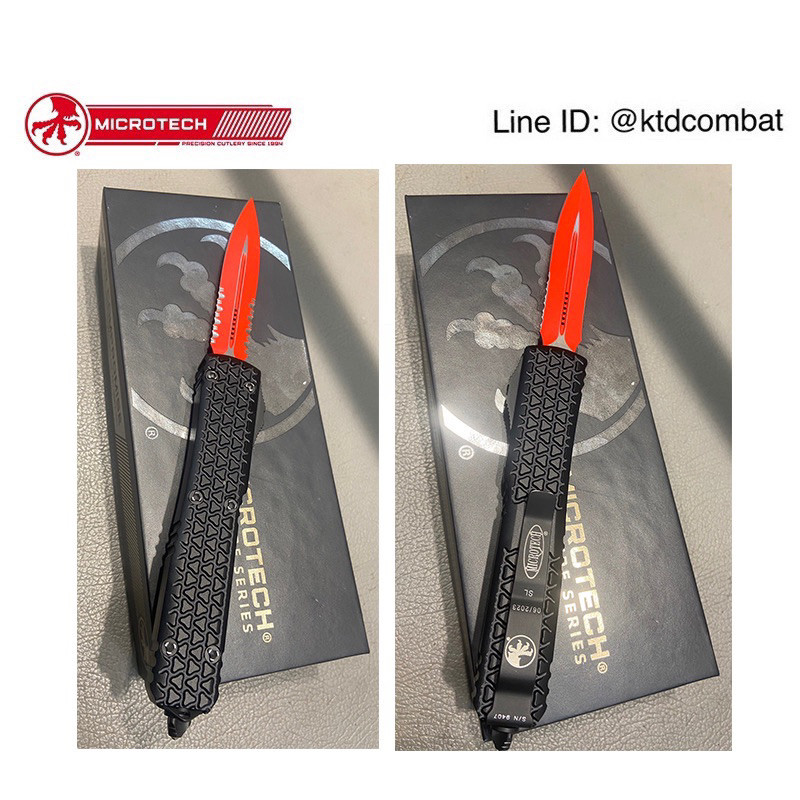 Microtech Ultratech DE TriGrip SL Red Partial Serrated 1222 SL