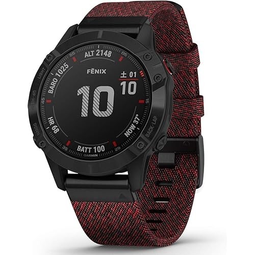 Garmin fenix 6 Sapphire Black DLC Nylon band Small 0100215863