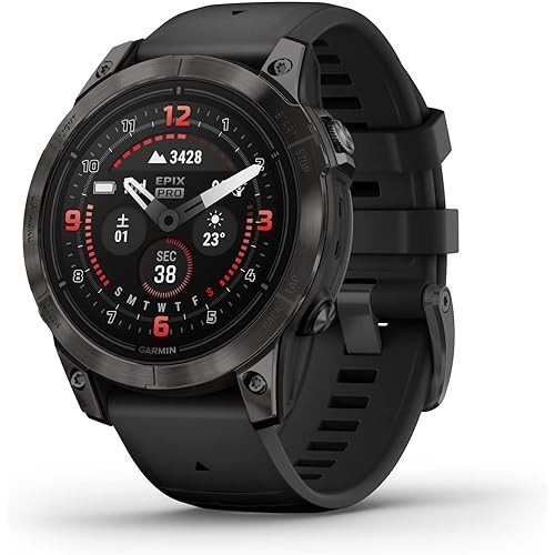 Garmin epix Pro 47 มม Sapphire Ti Carbon Grey DLCBlack AMOLED Display Multisport GPS Watch