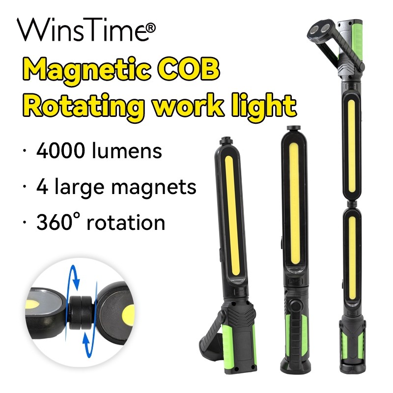 WinsTime H40 ไฟฉายความสว่างสูง ชาร์จผ่านUSB พกพาสะดวก ใช้ในการซ่อมรถและกิจกรรมกลางแจ้ง