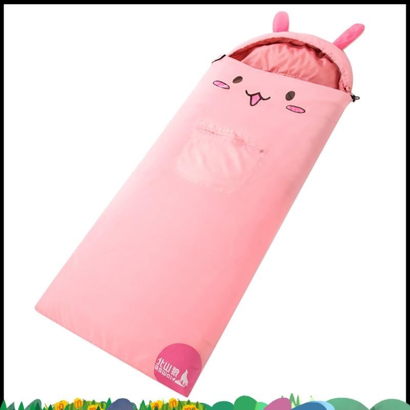 Super Kids Sleeping Bags ถุงนอนแคมป์ปิ้งสำหรับเด็ก พร้อมกระเป๋าพกพาสำหรับเด็ก daycare naptime สีชมพู