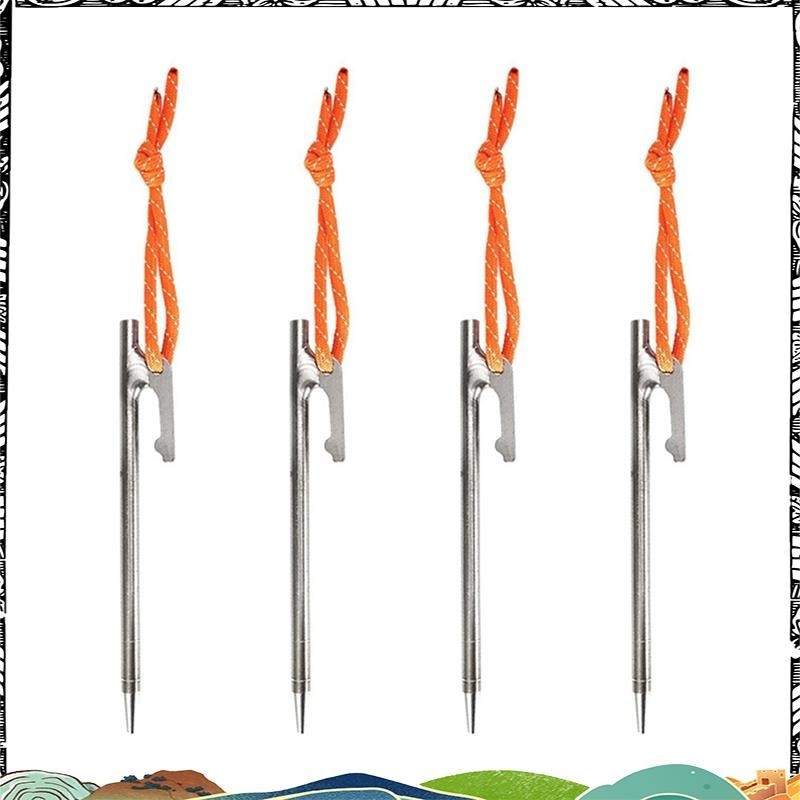 ซูเปอร์ไทเทเนียมโลหะผสมเต็นท์หมุดตั้งแคมป์เต็นท์เล็บกลางแจ้ง กันลม ยึดเล็บสาหรับหลังคากันสาดพื้นดินเล็บอุปกรณ์เสริม24เซนติเมตร