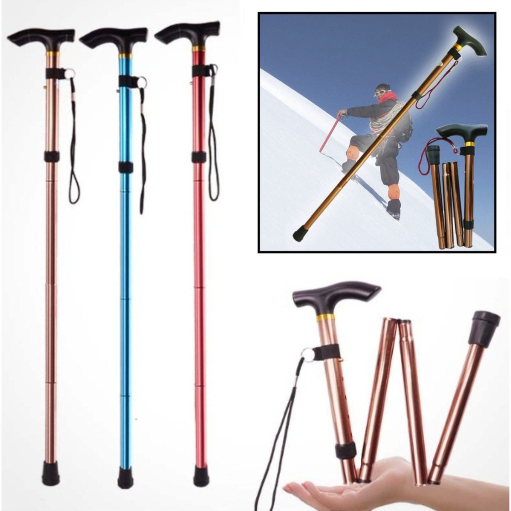 ไม้เท้า พับได้ ไม้เท้าเดินป่า ไม้เท้าช่วยเดิน ช่วยพยุง คนแก่ ผู้สูงอายุ Trekking Pole ยาว 95 ซม น้ำหนักเบา