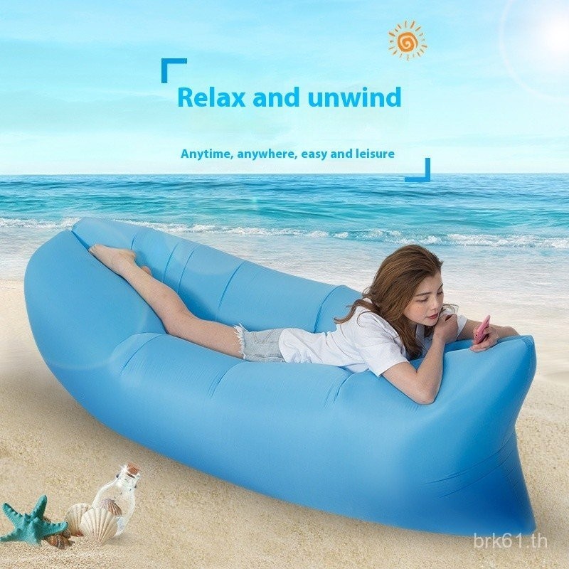 โซฟาเป่าลมแบบพกพา ที่นอนลมเดี่ยวสาหรับตั้งแคมป์กลางแจ้ง พับเก็บง่าย