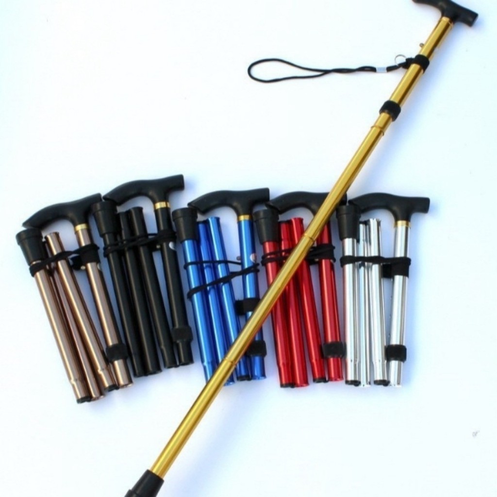 ไม้เท้า พับได้ ไม้เท้าเดินป่า ไม้เท้าช่วยเดิน ช่วยพยุง คนแก่ ผู้สูงอายุ Trekking Pole ยาว 95 ซม น้ำหนักเบา