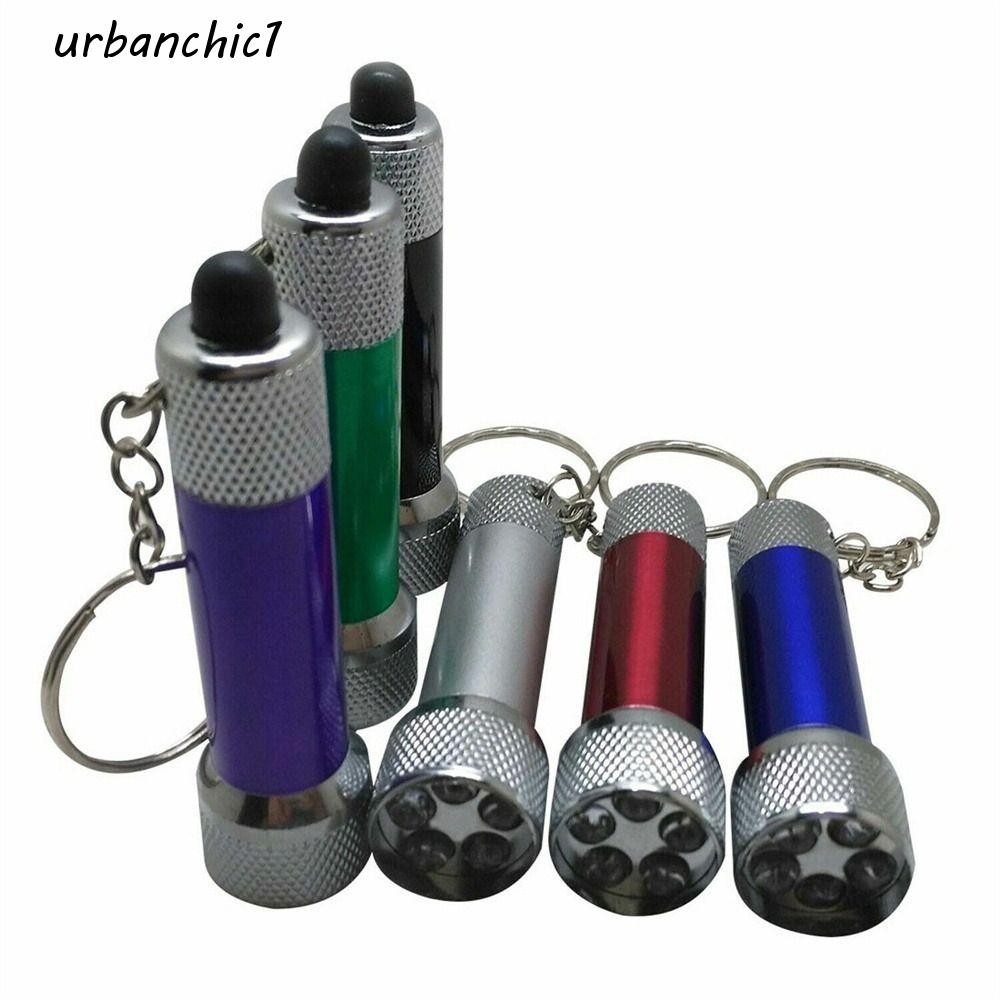 URBANCHIC ไฟฉายไฟฉายแบบพกพาเดิน Mini Ultra Bright สาหรับของขวัญไฟฉายฉุกเฉินพวงกุญแจ