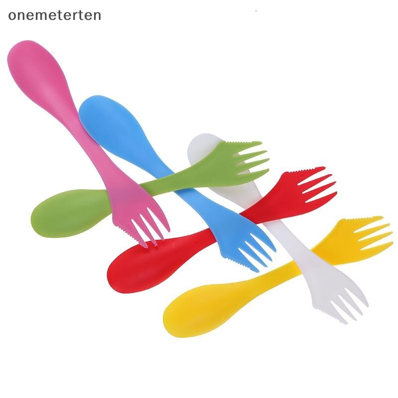 Rten ช้อนส้อมแบบสปอร์ค 1 ชิ้น สำหรับปิกนิก และการเดินทางกลางแจ้ง พลาสติก ขนาดกระทัดรัด
