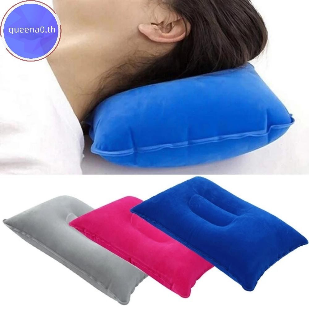Queena0 หมอน inflatable ปรับระดับได้ พกพาสะดวก น้ำหนักเบาทราเวล นอนแคมปิ้ง และการเดินทางทั่วไป