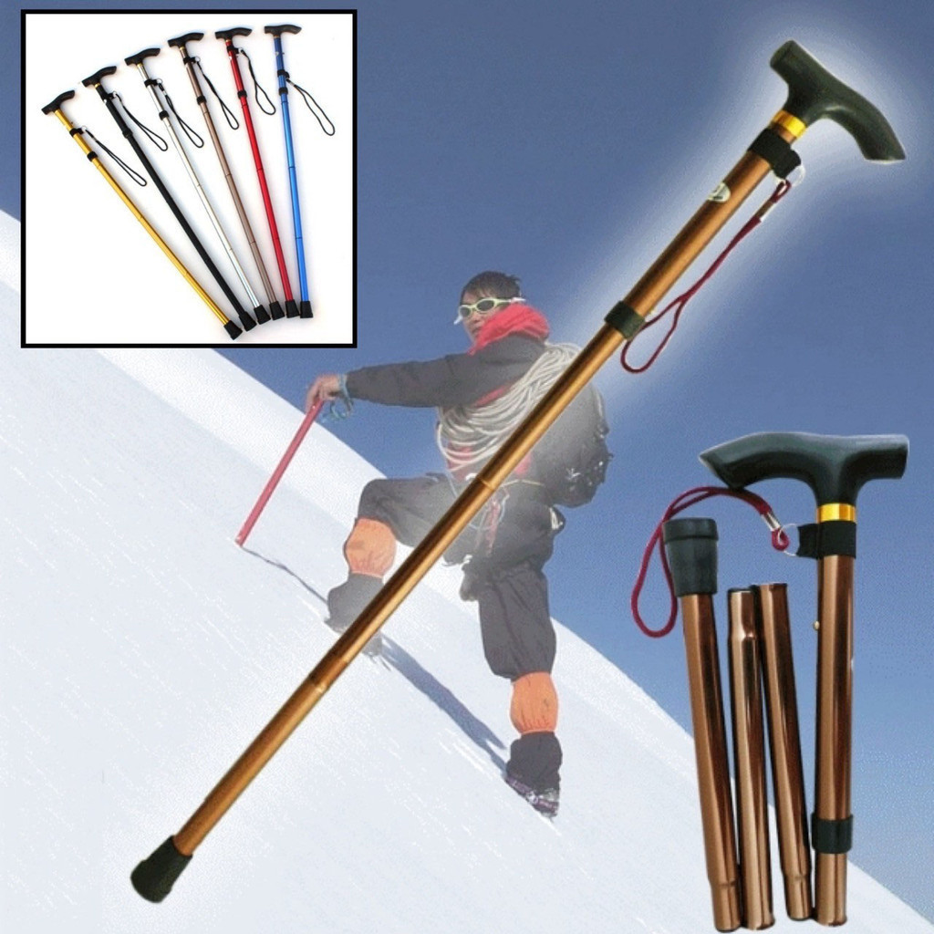 ไม้เท้า พับได้ ไม้เท้าเดินป่า ไม้เท้าช่วยเดิน ช่วยพยุง คนแก่ ผู้สูงอายุ Trekking Pole ยาว 95 ซม น้ำหนักเบา