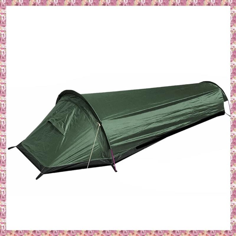 ถุงนอนสีเขียวสำหรับตั้งแคมป์และเต็นท์แบกเป้