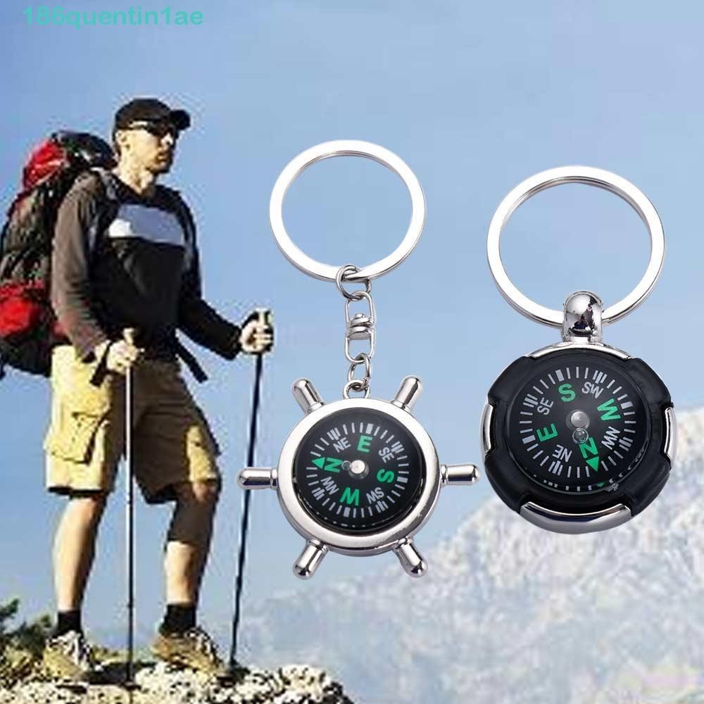 QUENTIN1AE เข็มทิศพกพา สำหรับผจญภัยและการเดินป่า พวงกุญแจ navigator กลางแจ้ง