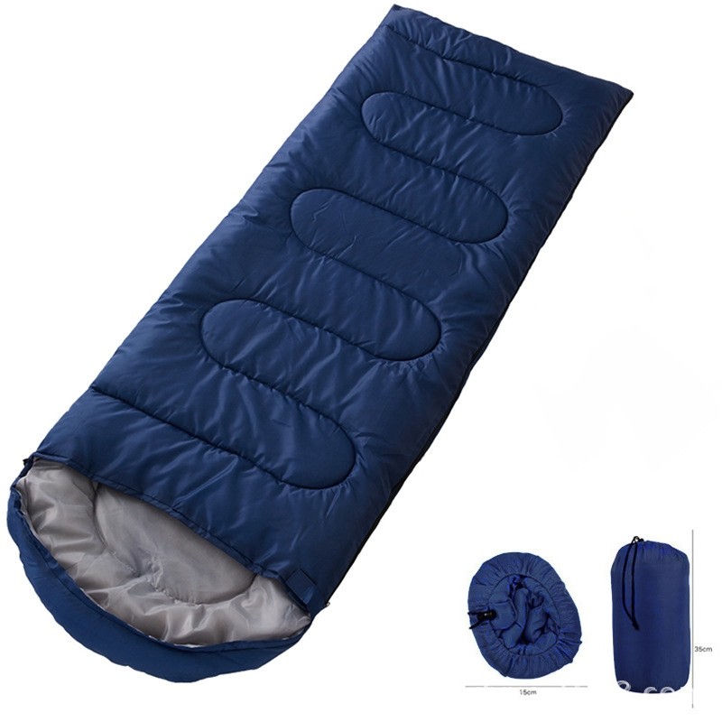 Sleeping Bag ถุงนอน แบบพกพา สำหรับเดินทาง มี 2 สีให้เลือก ถุงนอน ถุงนอนปิกนิก Outdoor Camping สีน้ำเงิน