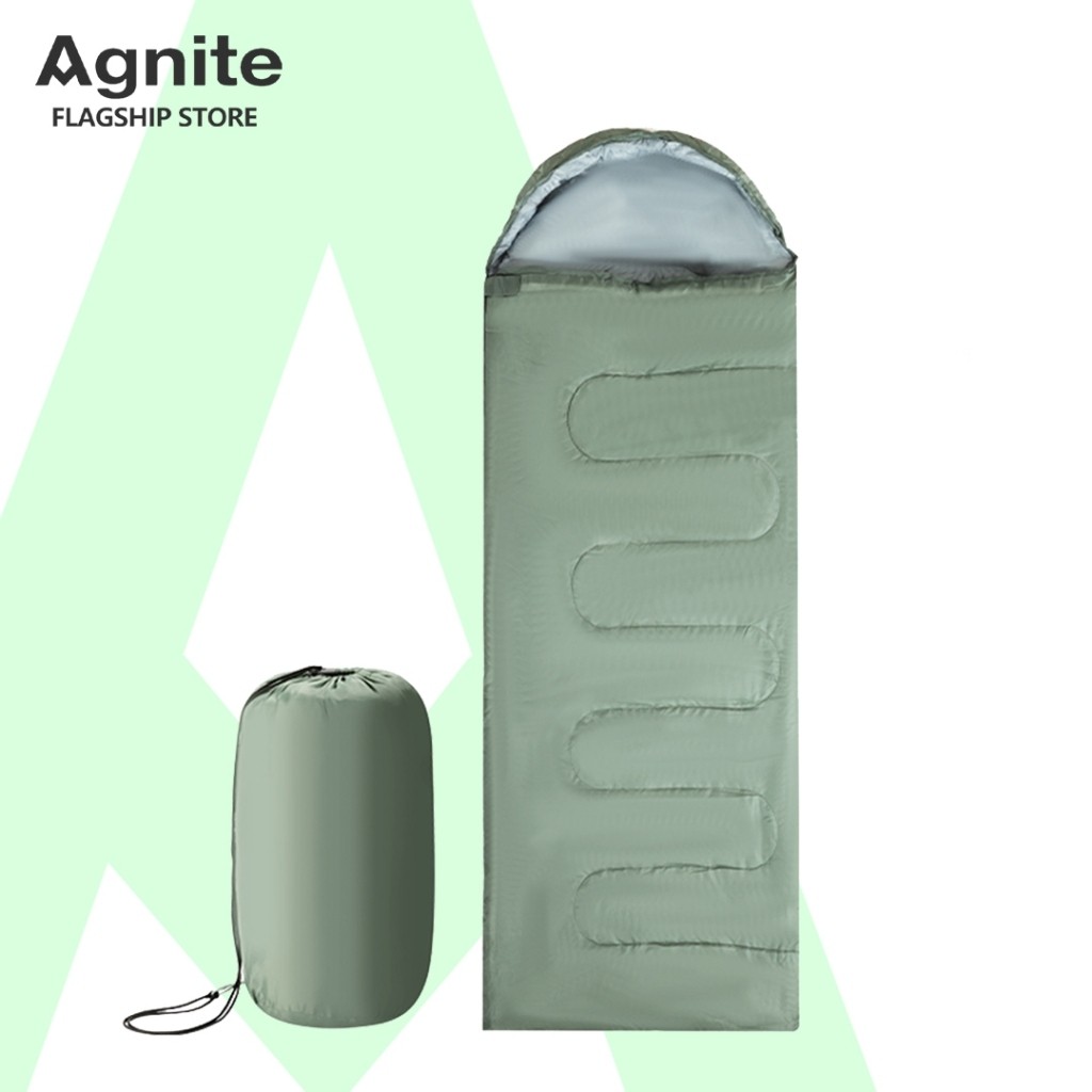 Agnite ถุงนอนกันหนาว ถุงนอนตั้งแคมป์ เพิ่มความอบอุ่น แบบมีสายหิ้ว พกพา สาหรับตั้งแคมป์ น้ำหนักเบา กันน้ำ Sleeping Bag