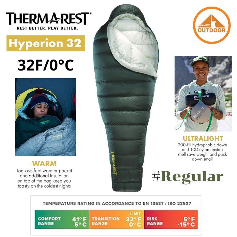 Thermarest Hyperion 32F0C Down Sleeping Bag Regular ถุงนอนเดินป่าหรือเดินทางต่างประเทศ