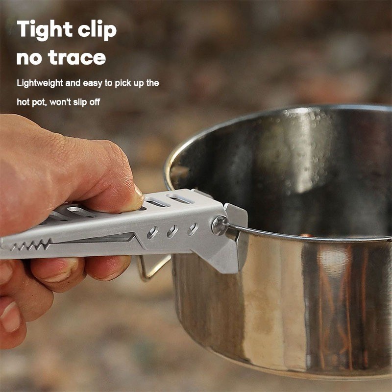 คลิปทนความร้อนสำหรับปิกนิกกลางแจ้ง คลิปบาร์บีคิว คลิปหม้อสแตนเลสสำหรับตั้งแคมป์ POT GRIPPER คีมจับหม้อ
