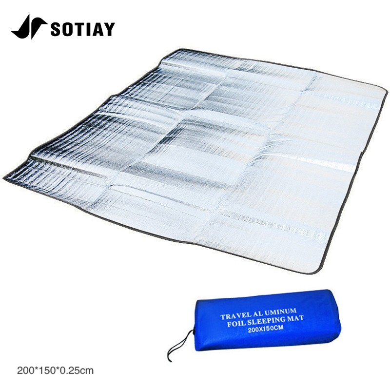 SOTIAY เสื่อที่นอน ฟอยล์อลูมิเนียม EVA กันน้า พับได้ 3 ขนาด คุณภาพสูง สาหรับตั้งแคมป์ ปิกนิก ชายหาด กลางแจ้ง