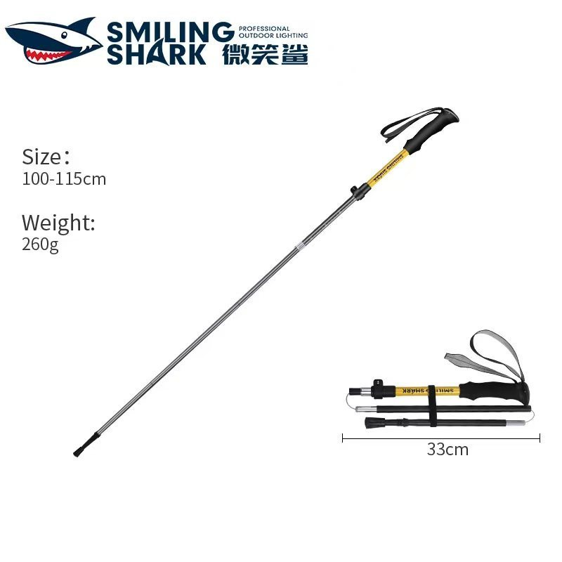 SmilingShark DST006 เสาเดินป่า แท่งเดินป่าอลูมิเนียม 110135 ซม น้ำหนักเบาและพับเก็บได้สำหรับเส้นทางเดินป่ากำลังเดินเดินเล่น