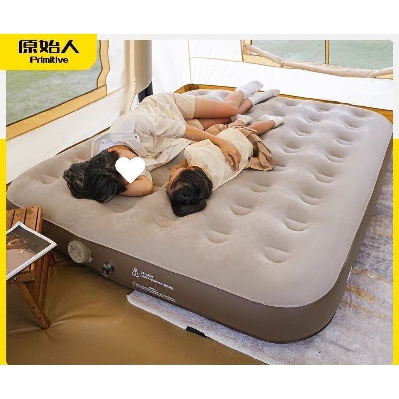 ที่นอนตั้งแคมป์กลางแจ้งแบบพื้นอัตโนมัติสำหรับการตั้งแคมป์ที่บ้านแบบพกพา ที่นอนหนาแบบคู่ที่มีเบาะลมพองได้ OAKK
