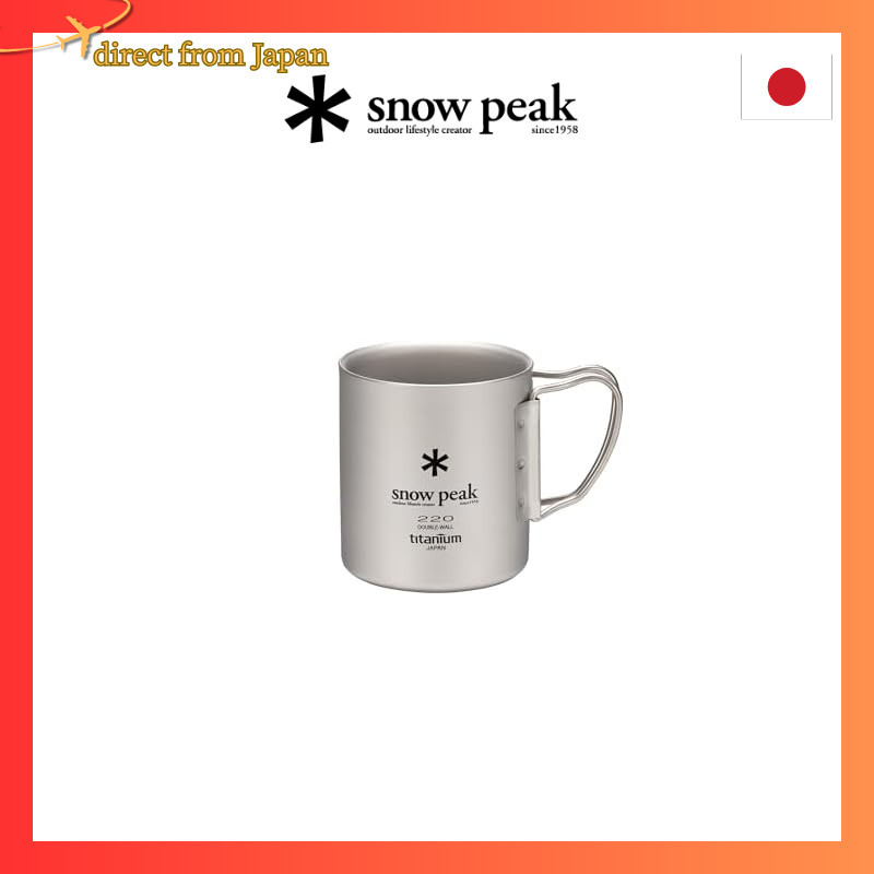 Snow Peak Titanium Double Mug 220 Capacity 220ml Folding Handle MG051FHRDirect from japan