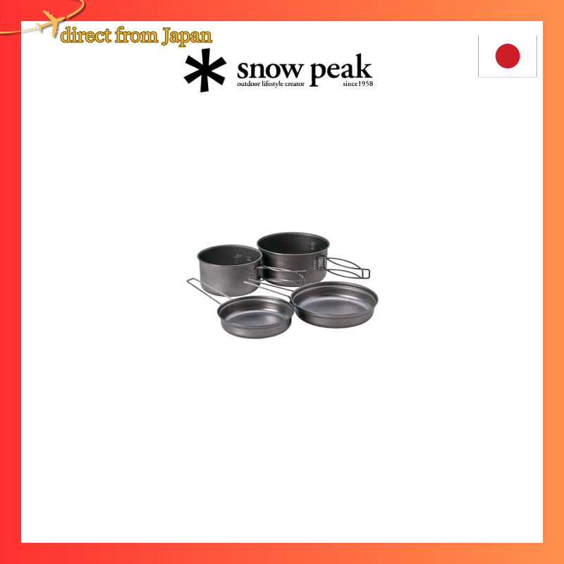 Snow Peak Titanium Lightweight Personal Cooker Set Stacking Pots x2 Lids x2 SCS020T Camp Outdoor Climbing Disaster PreparednessDirect from japan