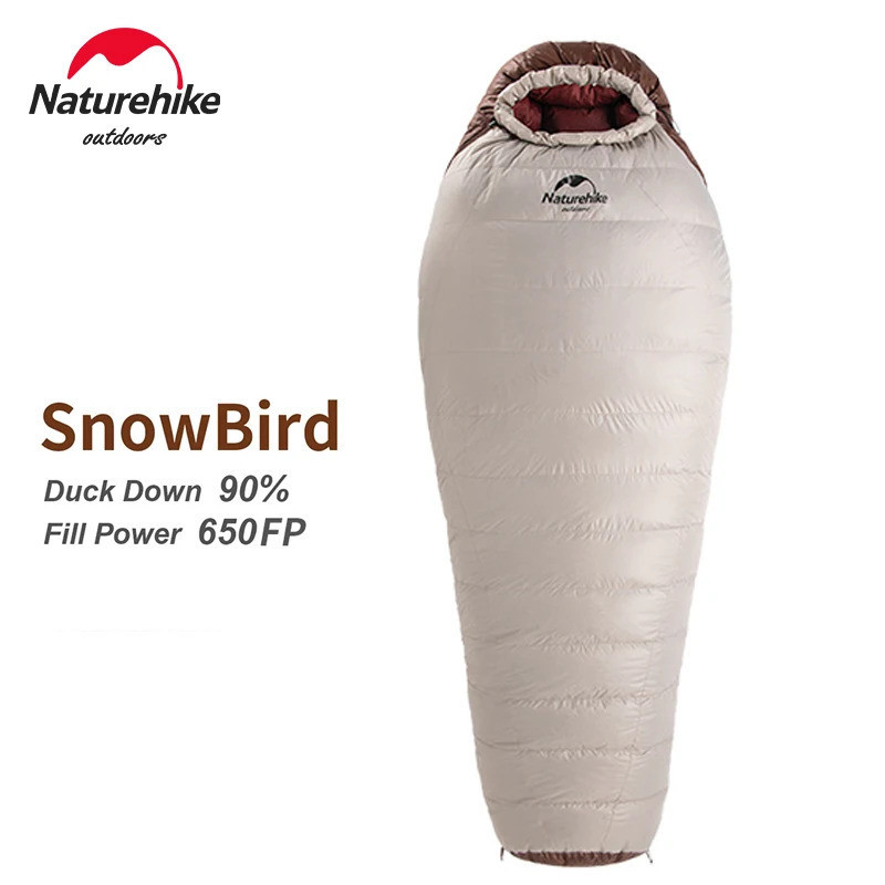 NEW Naturehike Camping ถุงนอน Snowbird Mummy ถุงนอนทุกฤดูกาลถุงนอนกันน้าเป็ดลงฤดูหนาว Sleepin