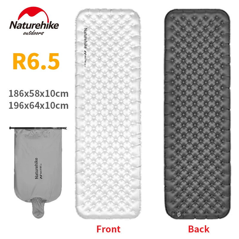 NEW Naturehike R65 Inflatable Mat 10 ซมThicken 20DไนลอนTpu Ultralight Campingเต็นท์Airเตียงกลางแจ้งเดินป่าSleeping P