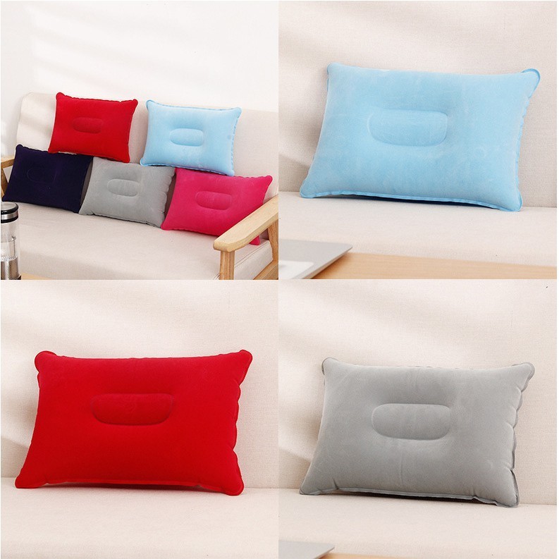 พร้อมส่ง หมอนเป่าลมแบบพกพาสำหรับเดินทาง หมอนพับสำหรับแคมป์ ราคาถูก