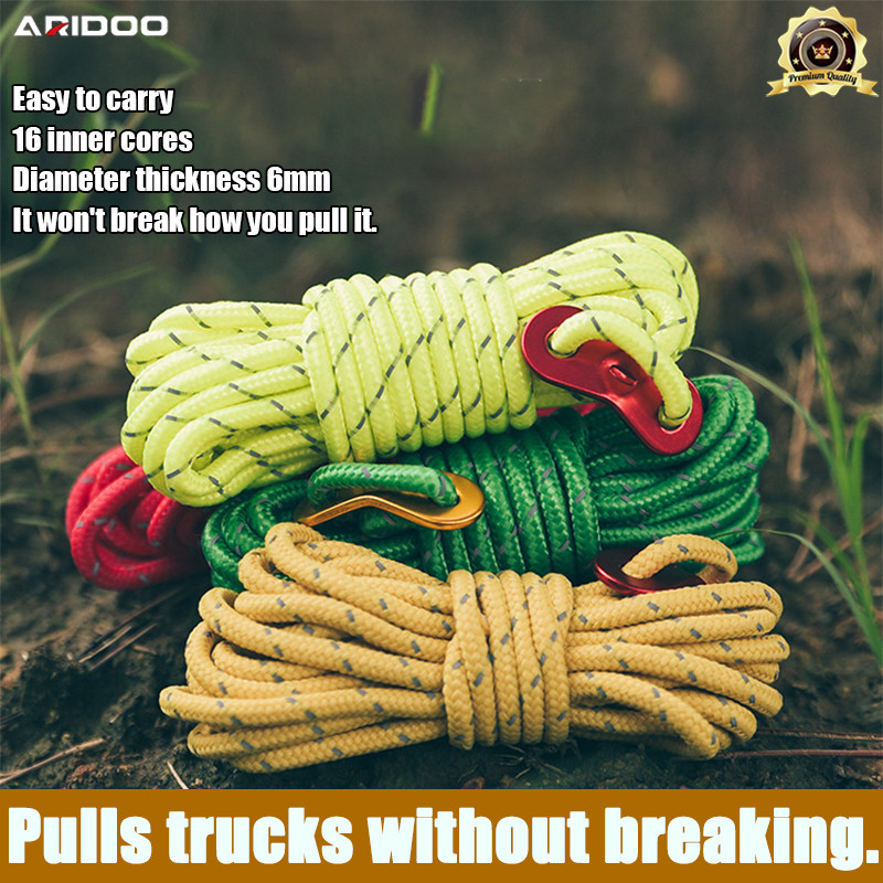 สั่งผ้าใบกันน้ำใดๆแถม เชือกกันลมยาว สีสุ่ม safety rope 10 เมตรโพรพิลีนไฟเบอร์ถักกลางแจ้งอยู่รอด