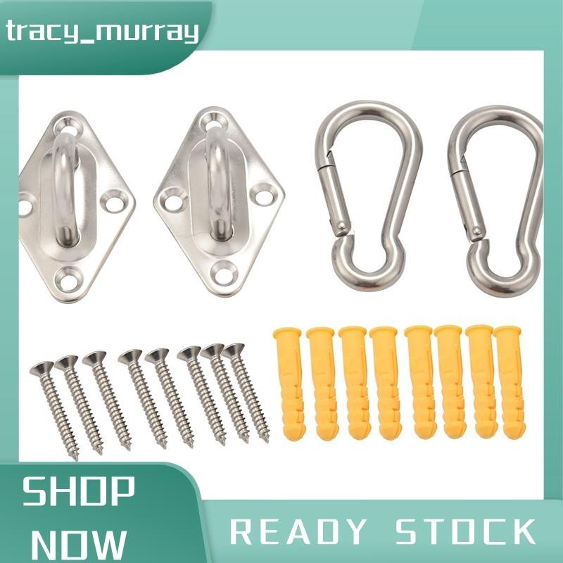 tracymurray Heavy Duty Hammock แขวนชุด Eye แผ่นเพดาน Wall Mount Anchor Hooks แขวนสาหรับ Hammock Swing เก้าอี้