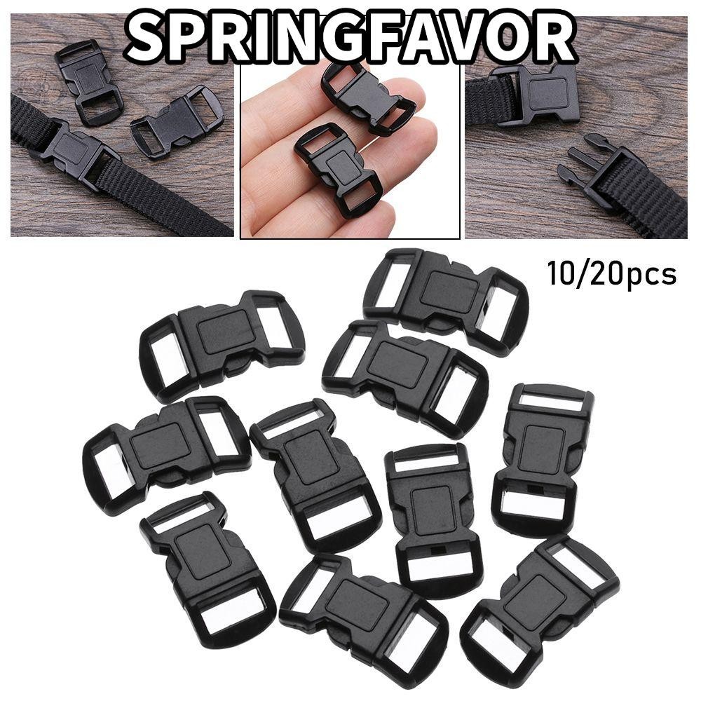SPRINGFAVOR 1020 ชิ้นหัวเข็มขัดโค้ง 10 มมกระเป๋าเป้สะพายหลังเข็มขัดด้านข้าง Release Paracord สร้อยข้อมืออุปกรณ์เสริม