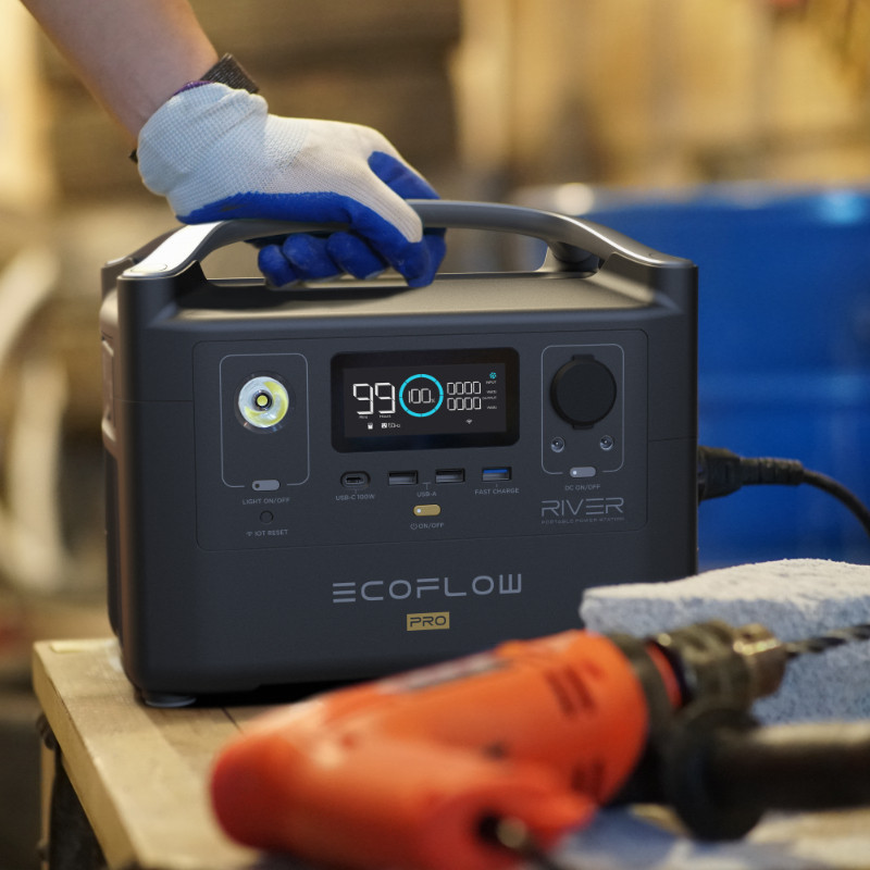 EcoFlow River Pro แบบพกพาเก็บพลังงานแหล่งจ่ายไฟ 220V Outdoor Camping SelfDriving ว่ายน้าสถานีชาร์จมือถือ