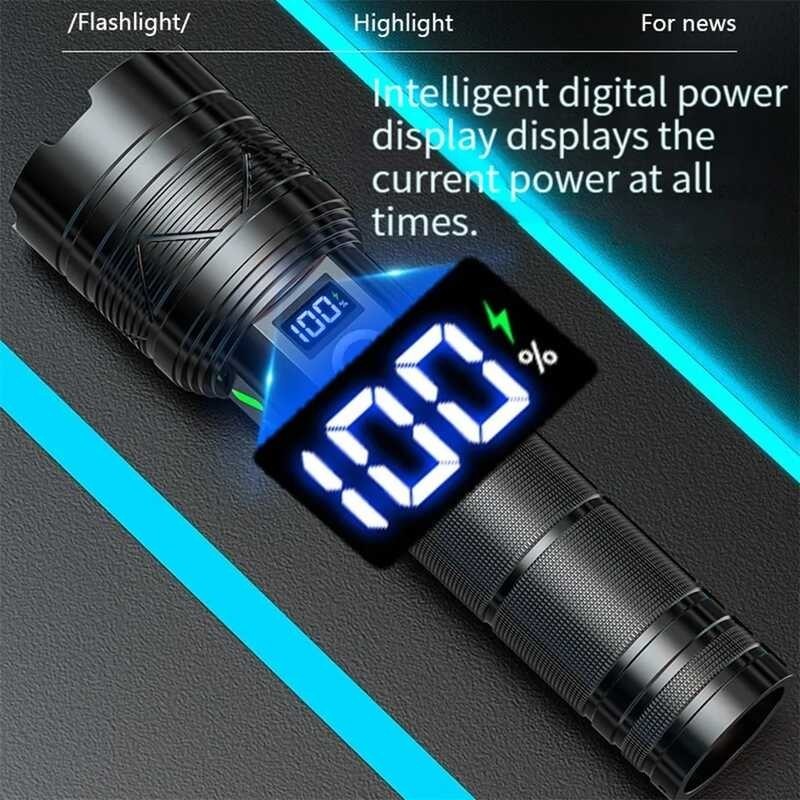 Watt LED 800 10000000 Lumen Headlamp Power Lantern Flashlight 8000 Meter USB Rechargeable Headlight