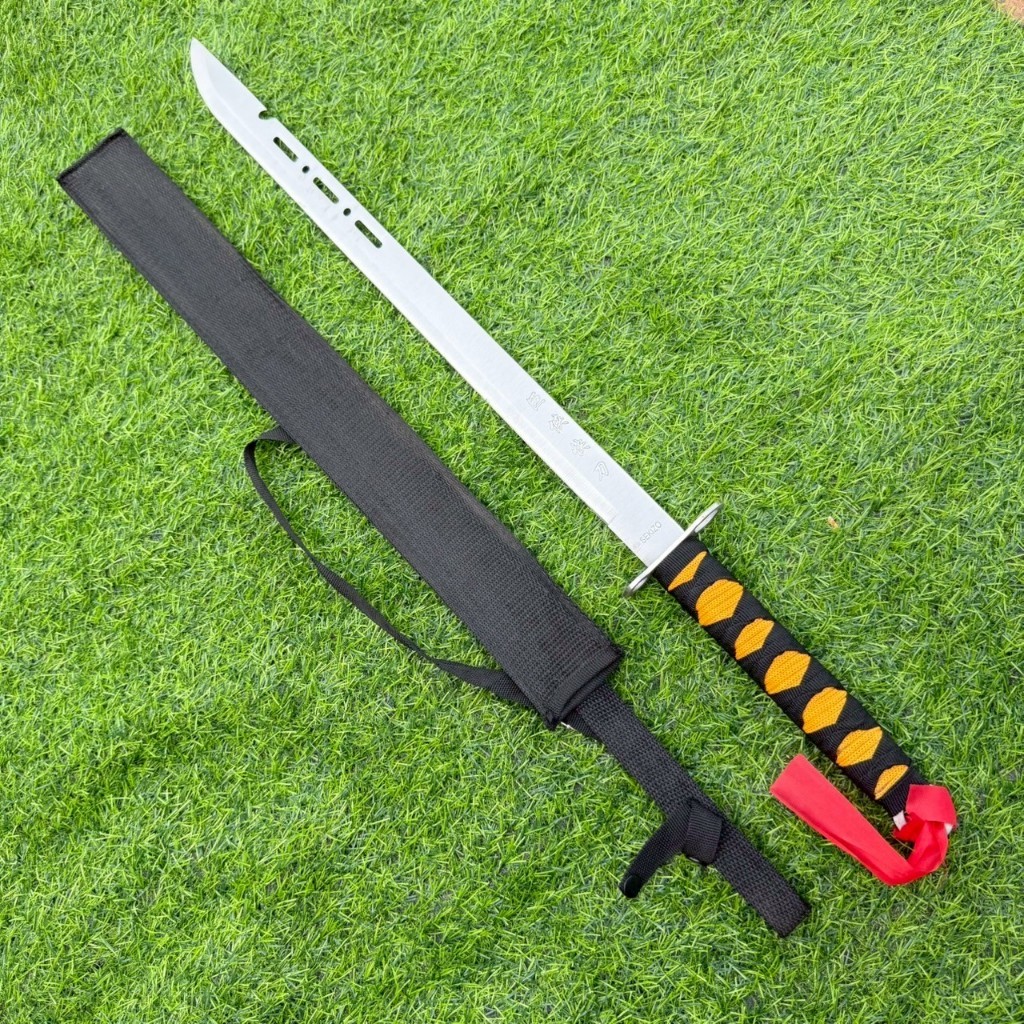 SAMURAI 70 cm ใบสแตนเลส หนา 24 mm ใบเจาะพอดสวยงาม ยามรวมด้าม 70 เซนติเมตรเล่มสวย ซามูไร