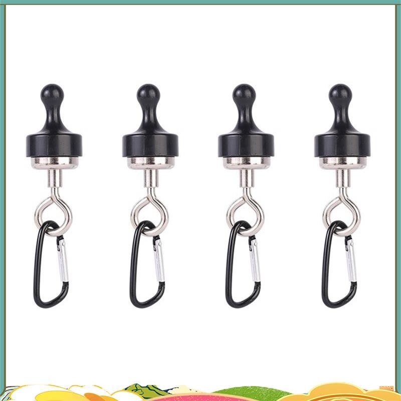 แม่เหล็กเต็นท์แคมป์ปิ้งตะขอแม่เหล็ก Canopy พร้อมคาราบิเนอร์สแตนเลสสาหรับการตั้งแคมป์ที่แขวนอยู่