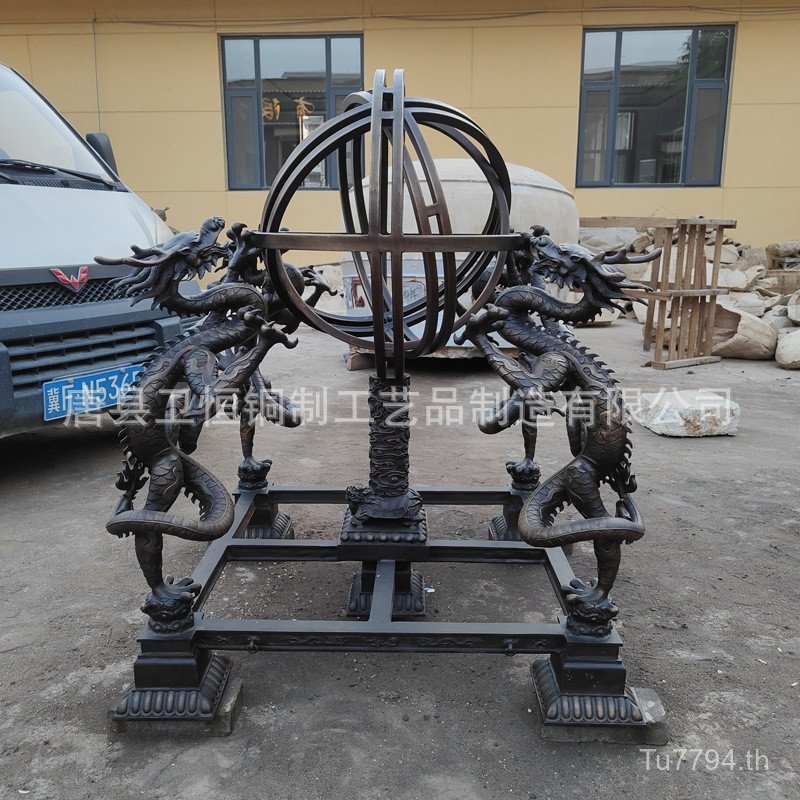 สิ่งประดิษฐ์จากเหล็กหล่อ พร้อมเข็มทิศโบราณและประติมากรรมภูมิทัศน์สำหรับวิทยาเขตวิทยาลัย งานศิลปะทำด้วยทองแดงบริสุทธิ์