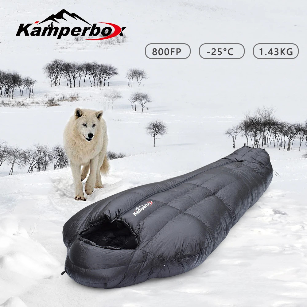 Kamperbox ถุงนอนฤดูหนาว Camping Down ถุงนอนฤดูหนาวกลางแจ้ง Ultralight ถุงนอนอุปกรณ์ตั้งแคมป์