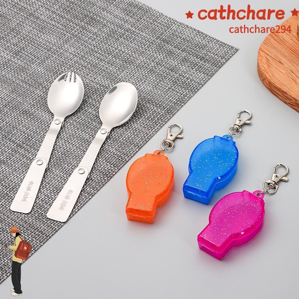 CATHCHARE294 ช้อนส้อมพกพา ช้อนส้อมพับได้กลางแจ้ง