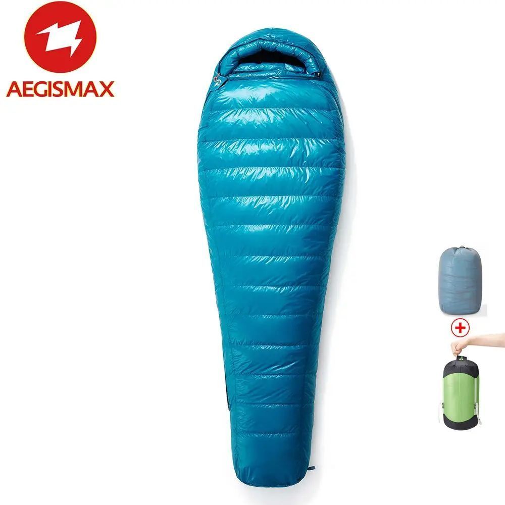 AEGISMAX M3 ถุงนอนมัมมี่ยาวเบามาก 95 สีขาวห่านลงกล่อง ทาให้ยุ่งเหยิง ฤดูหนาวกลางแจ้งตั้งแคมป์เดินป่า