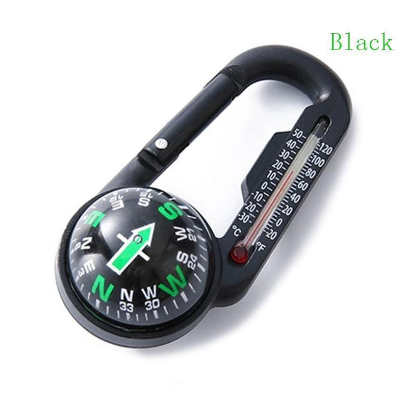 มินิเข็มทิศสีดำสำหรับพวงกุญแจและCarabiner คลิปGuiding อุปกรณ์กลางแจ้งที่เชื่อถือได้