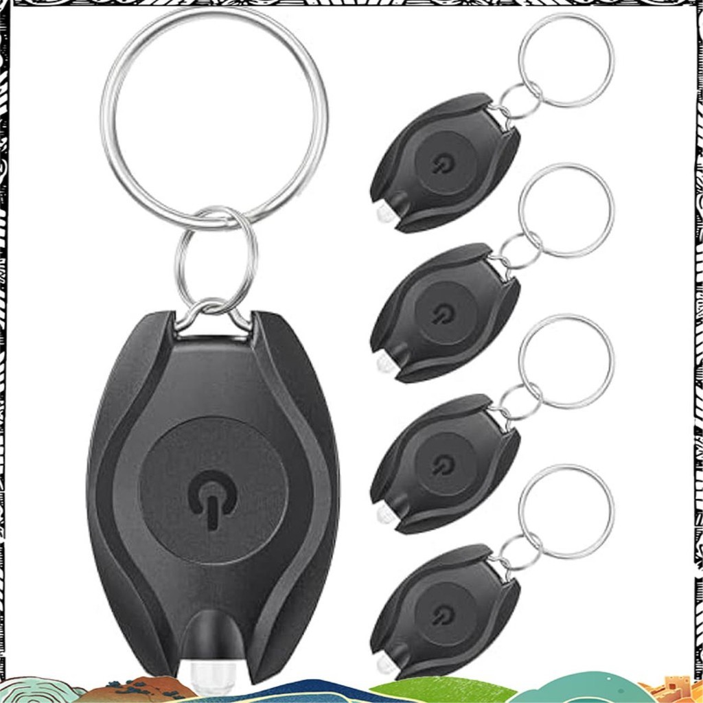 Super 5Pack LED พวงกุญแจไฟฉายชุดแบตเตอรี่แบบพกพา Key Ring ไฟฉายสาหรับปาร์ตี้แคมป์ปิ้งกลางแจ้ง