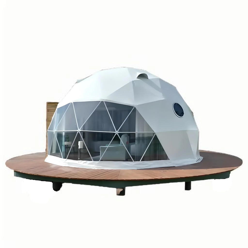 เต็นท์โดมสำเร็จรูป Geodesic พีวีซี ออกแบบครึ่งวงกลม ใช้ได้ทั้งการแคมปิงและกลปิง