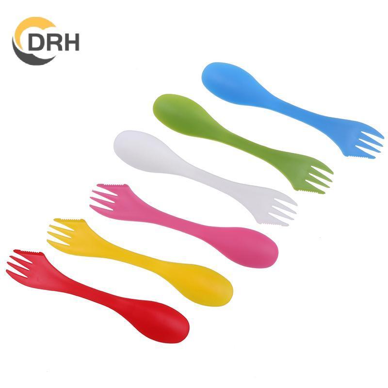 ช้อนส้อมเครื่องตัดแบบพกพา 3in1 พลาสติก ใหม่วิลเลิร์นโนว์ สำหรับแคมปิ้ง ทริปปิกนิก