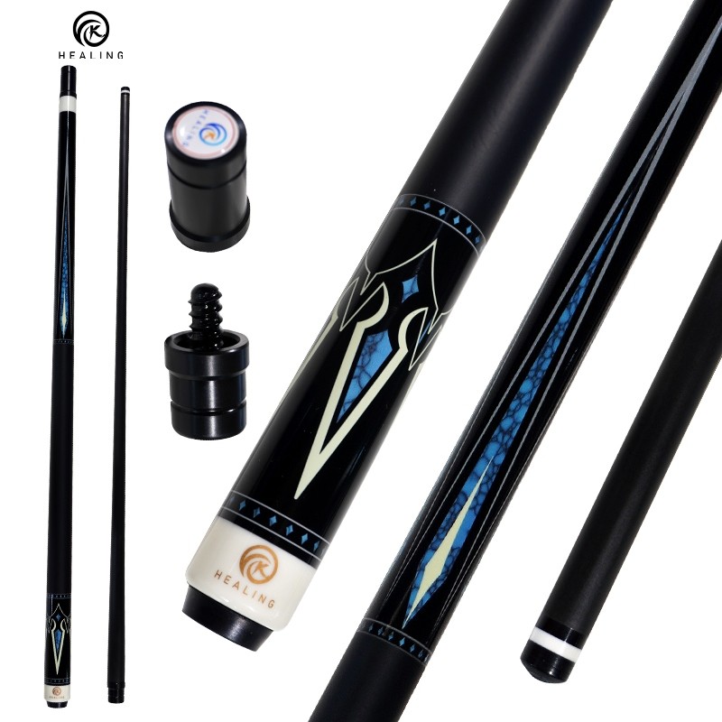 OKHEALING ไม้คิวสระว่ายน้าคาร์บอนไฟเบอร์ เทคโนโลยีสีดา Low Deflection Pro Taper Billiard Cue 118 มมเคล็ดลับ147 ซมPlay Cue