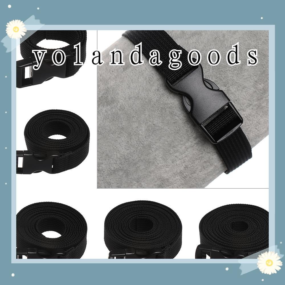 YOLA Durable Nylon Cargo Tie 053M Travel Tied Kits Belt Strap Outdoor Camping Tool Sleeping Bag Tighten Release Buckle Black Down Luggage Holder