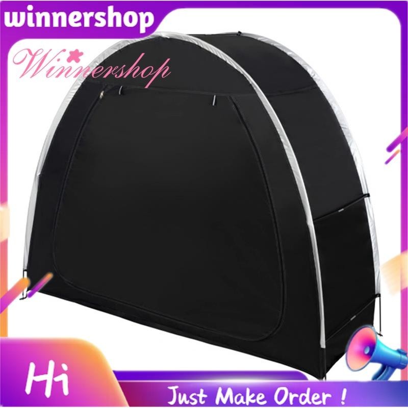 เพิงเก็บจักรยานและมอเตอร์ไซค์แบบพกพา ขนาด 2 จักรยาน ป้องกันน้ำได้ดี สำหรับใช้งานกลางแจ้งและพื้นที่จำกัด