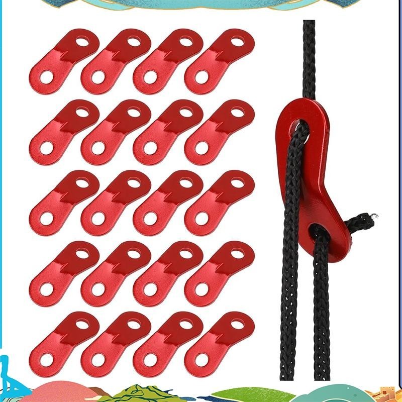 อลูมิเนียมเชือก Tensioner สำหรับเต็นท์ 20pcs Ultralight กะทัดรัด ติดตั้งง่าย