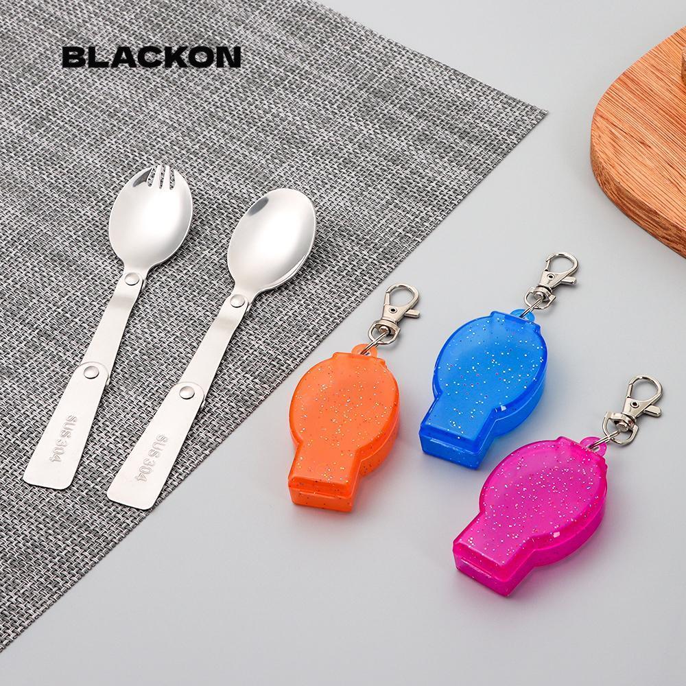 ช้อนส้อมพกพาพับได้ Blackon เหมาะสำหรับปิกนิกกลางแจ้ง