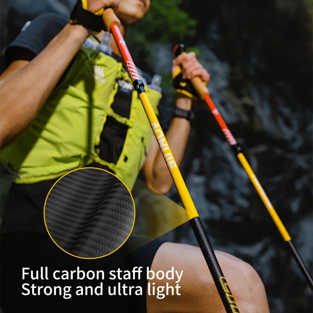 ท่อนไม้เดินป่าพับได้ Carbon Fiber Trekking Poles ระบบล็อคไวultralight