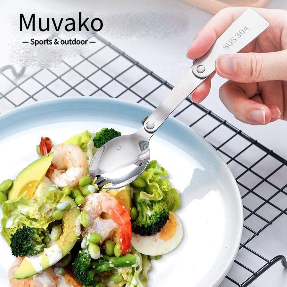 MUVAKO ที่เก็บส้อมพับได้ สำหรับใช้นอกบ้านและในครัว