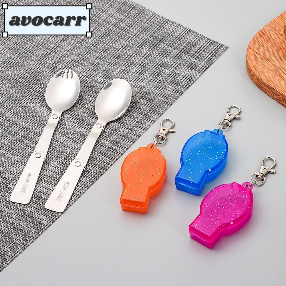 AVOCAR เครื่องครัวพับได้สำหรับปิกนิก ส้อมสแตนเลสพับเก็บง่าย